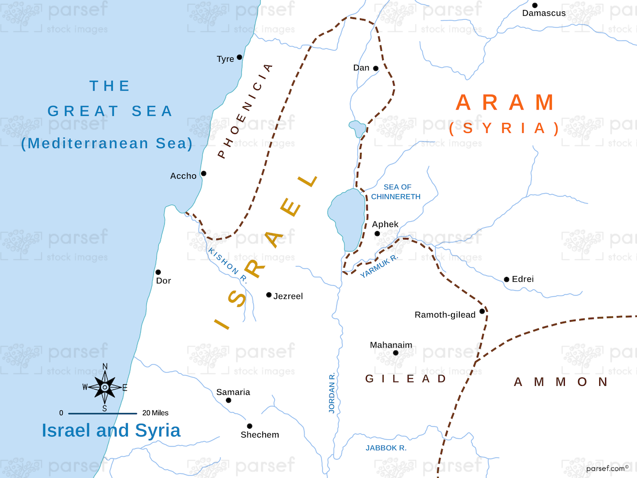 Israel and Syria Map | Kid's Bible History Maps