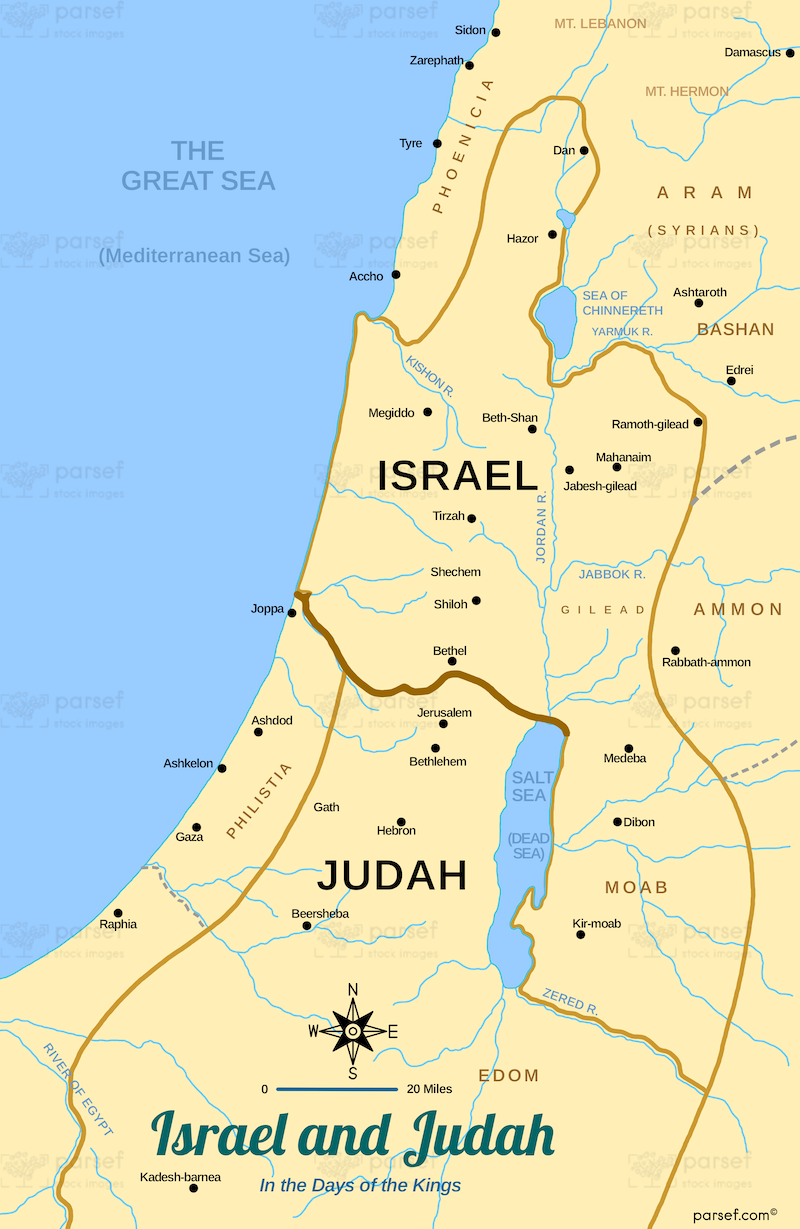 Israel and Judah Map | Kid's Bible History Maps