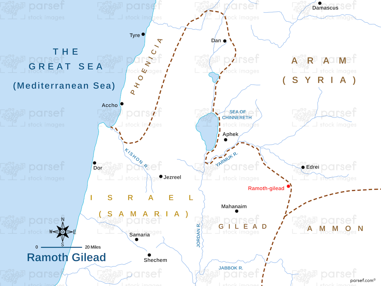 Ramoth Gilead Map | Kid's Bible History Maps